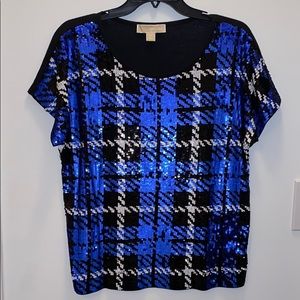 Michael Kors sparkly blue sequin top